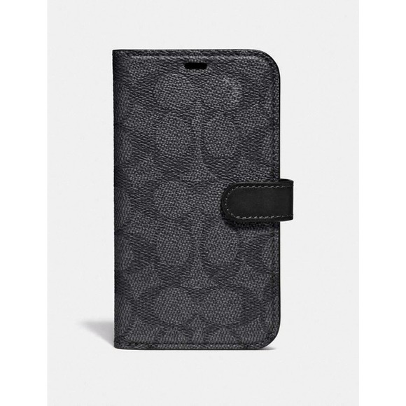 New COACH iPhone X / XS Folio Wallet Case Black